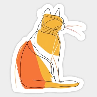 Minimal Cat Art Sticker